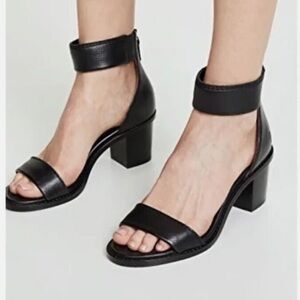 Frye Black Leather Brielle Chic Ankle Sandal Heels (7)